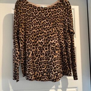 Chico's Animal Print Long Sleeve Top